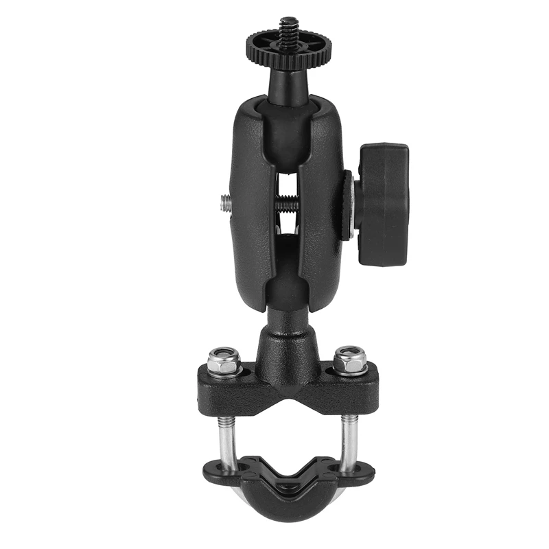 Black Motorcycle Handlebar Rail Camera Mount, Zinc Coated U-Bolt, Short Double Socket Arm & 1-Inch Diameter Ball for GoPro Hero 
Black Motorcycle Handlebar Rail Camera Mount, Zinc Coated U-Bolt, Short Double Socket Arm & 1-Inch Diameter Ball for GoPro Hero
