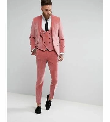Custom Made 3 Pieces Fashion Groom Wedding Dress Slim Fit PINK Velvet Men's Tuxedo Suit For Prom Party Jacket+Vest+Pants
Custom Made 3 Pieces Fashion Groom Wedding Dress Slim Fit PINK Velvet Men's Tuxedo Suit For Prom Party Jacket+Vest+Pants