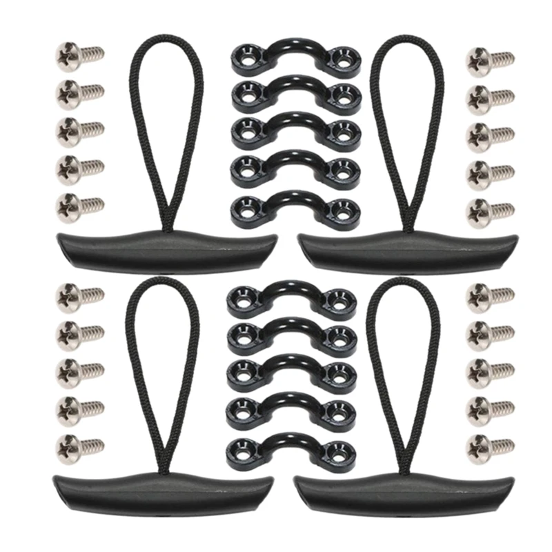 4PCS Kayak Canoe Carry Handle Pull Handle T-Handle with Cord and 10 PCS Pad Eyes 20 PCS Screws Replacement Hardware Kit
4PCS Kayak Canoe Carry Handle Pull Handle T-Handle with Cord and 10 PCS Pad Eyes 20 PCS Screws Replacement Hardware Kit