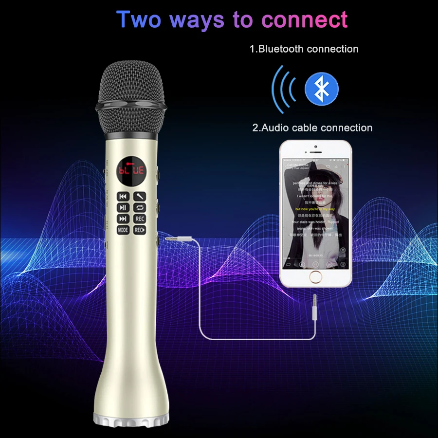 MAMEN Mobile Phone Karaoke Wireless Microphone Support Bluetooth&Audio Cable Connection for Recording Interview KTV Sing Meeting
MAMEN Mobile Phone Karaoke Wireless Microphone Support Bluetooth&Audio Cable Connection for Recording Interview KTV Sing Meeting