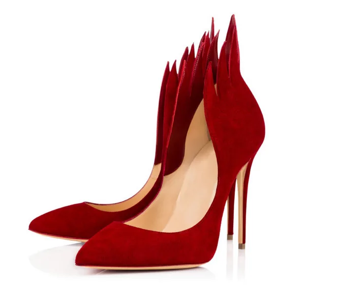 Sexy Phoenix Cut High Heels Pumps Red Black Suede Back Flame Tail Banquet Shoes for Ladies Stiletto Heels Single Shoes
Sexy Phoenix Cut High Heels Pumps Red Black Suede Back Flame Tail Banquet Shoes for Ladies Stiletto Heels Single Shoes