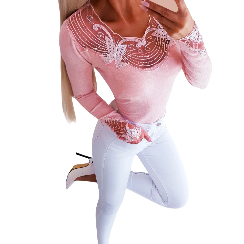 2020 New Europe and America spring and summer fashion sexy characteristic lace hot bead waist long sleeve T-shirt
2020 New Europe and America spring and summer fashion sexy characteristic lace hot bead waist long sleeve T-shirt