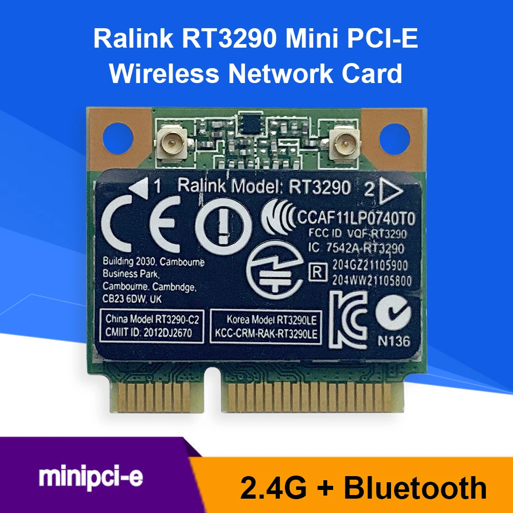 RT3290 150Mbps 2.4GHz Wireless Network Card Bluetooth-compatible 3.0 Half Mini PCI-E WiFi Adapter for Laptop Notebook PC
RT3290 150Mbps 2.4GHz Wireless Network Card Bluetooth-compatible 3.0 Half Mini PCI-E WiFi Adapter for Laptop Notebook PC