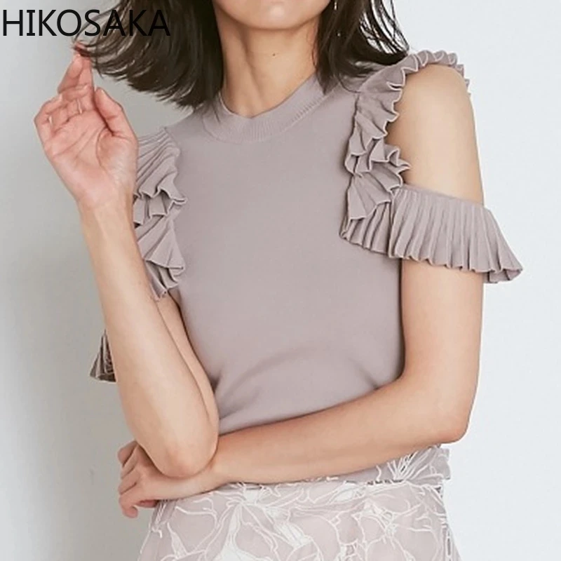 Elegant Ruffles Off Shoulder O-neck Knitted Sweaters Solid Slim All Match Pullovers 2021 Japan Style Chic Summer Women Tshirts
Elegant Ruffles Off Shoulder O-neck Knitted Sweaters Solid Slim All Match Pullovers 2021 Japan Style Chic Summer Women Tshirts