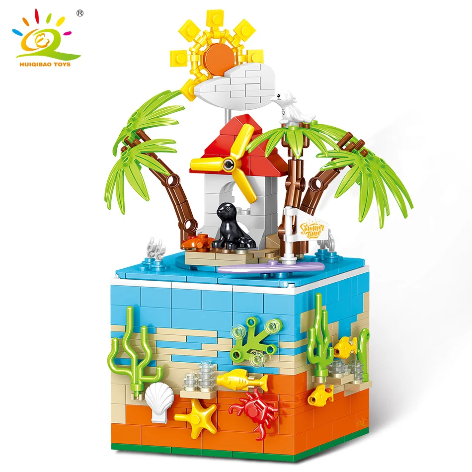 HUIQIBAO 425Pcs Sunny Sea Beach Rotating Music Box Techn Model Building Blocks Creative Bricks Toy for Children Kids Gift
HUIQIBAO 425Pcs Sunny Sea Beach Rotating Music Box Techn Model Building Blocks Creative Bricks Toy for Children Kids Gift