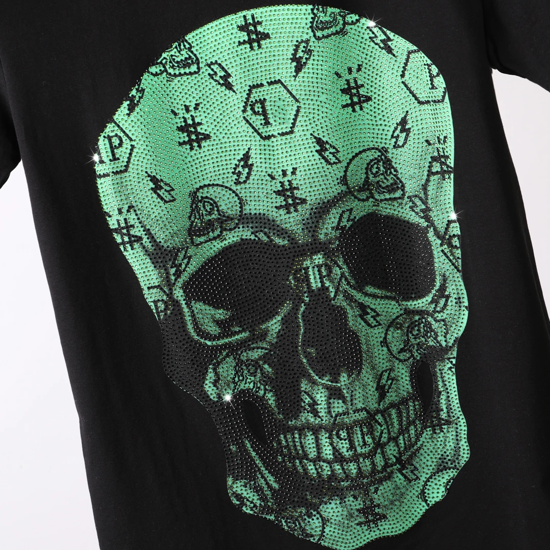 Italy Men Shirt Black Short Sleeve PP Skull Top Street Sportswear Short Sleeve Men's Plein Shirt Hombre manga corta T shirt
Italy Men Shirt Black Short Sleeve PP Skull Top Street Sportswear Short Sleeve Men's Plein Shirt Hombre manga corta T shirt