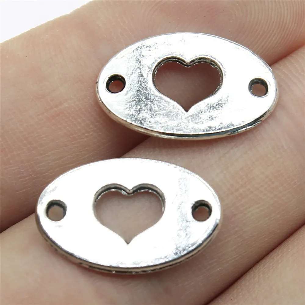 10pcs 13x20mm Antique Silver Color Heart Connector Charms For Jewelry Making B12041
10pcs 13x20mm Antique Silver Color Heart Connector Charms For Jewelry Making B12041