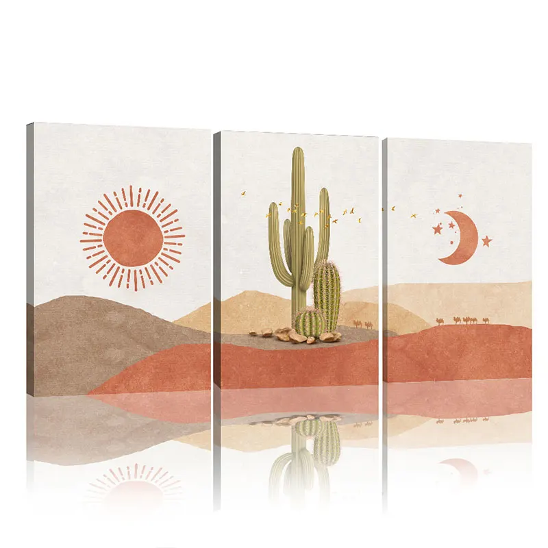 Frame Abstract Landscape Sun and Moon Scene Boho Canvas Prints Cactus Wall Art Desert Wall Picture for Living Room Home Decor
Frame Abstract Landscape Sun and Moon Scene Boho Canvas Prints Cactus Wall Art Desert Wall Picture for Living Room Home Decor