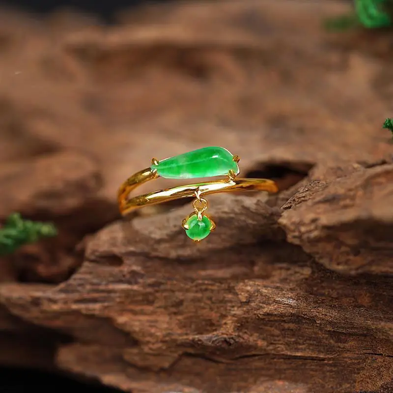 Designer original new natural sun green willow leaf with chalcedony opening adjustable ring elegant charm ladies jewelry
Designer original new natural sun green willow leaf with chalcedony opening adjustable ring elegant charm ladies jewelry