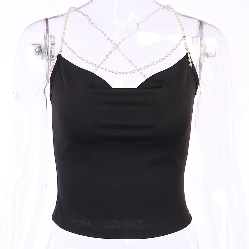 Sexy Body Y2k Top Summer Clothes For Women 2021 Pearl Spaghetti Strap Camisole Harajuku Bluzki Black Pink Crop Tops Dropshipping
Sexy Body Y2k Top Summer Clothes For Women 2021 Pearl Spaghetti Strap Camisole Harajuku Bluzki Black Pink Crop Tops Dropshipping