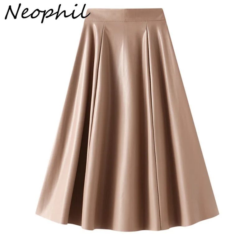 Neophil 80cm 2021 Winter Faux Leather Long Skirts Office Lady Solid High Waist Basic Saia Thick Warm Flare Maxi Pu Skirt S211002
Neophil 80cm 2021 Winter Faux Leather Long Skirts Office Lady Solid High Waist Basic Saia Thick Warm Flare Maxi Pu Skirt S211002
