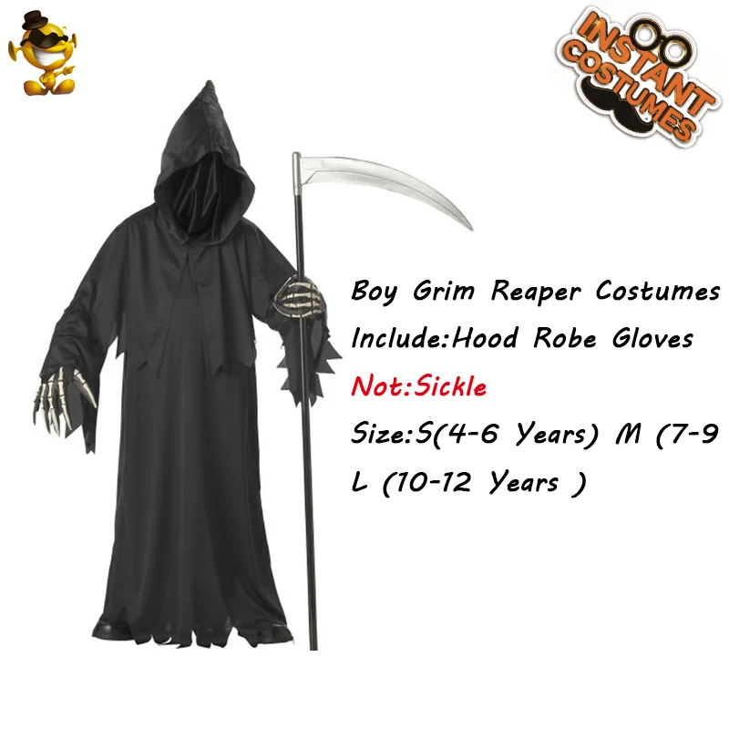 QLQ Reaper Costume For Kids Boys Skeleton Costume Grim Reaper Robe Scary Boys Halloween Costumes
QLQ Reaper Costume For Kids Boys Skeleton Costume Grim Reaper Robe Scary Boys Halloween Costumes