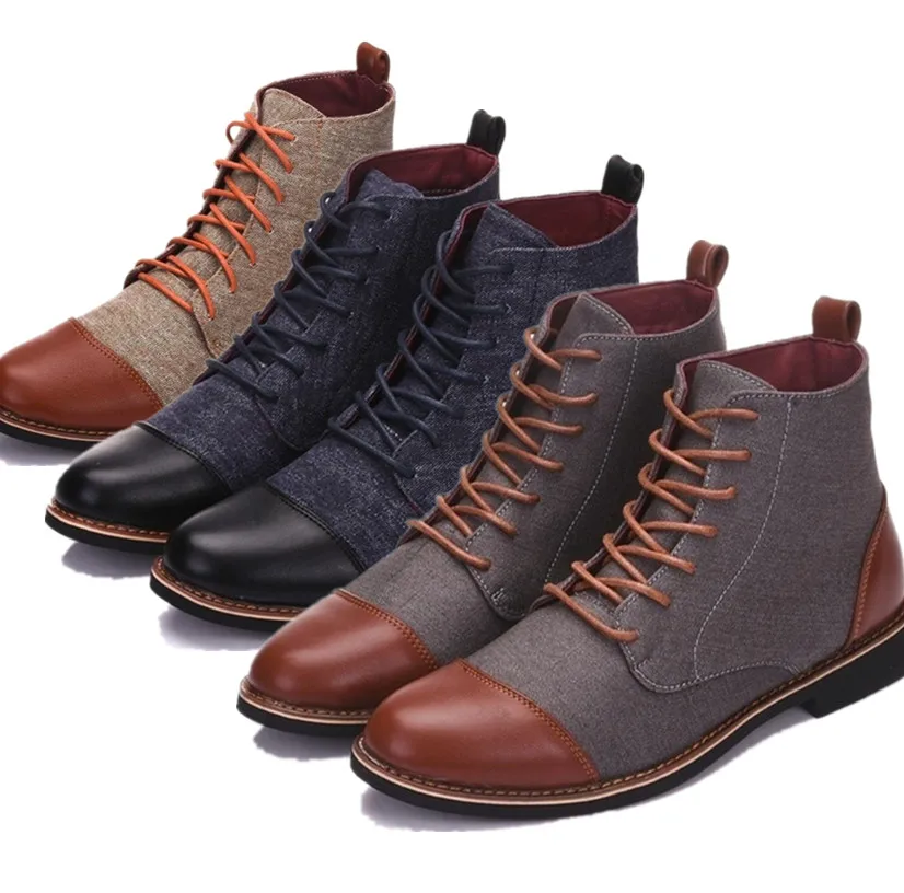 Plus Size Men's Cloth Stitching Lace-up Ankle Boots PU Toe Waterproof Design High Band Shoes Business Casual Men's Office Shoes
Plus Size Men's Cloth Stitching Lace-up Ankle Boots PU Toe Waterproof Design High Band Shoes Business Casual Men's Office Shoes