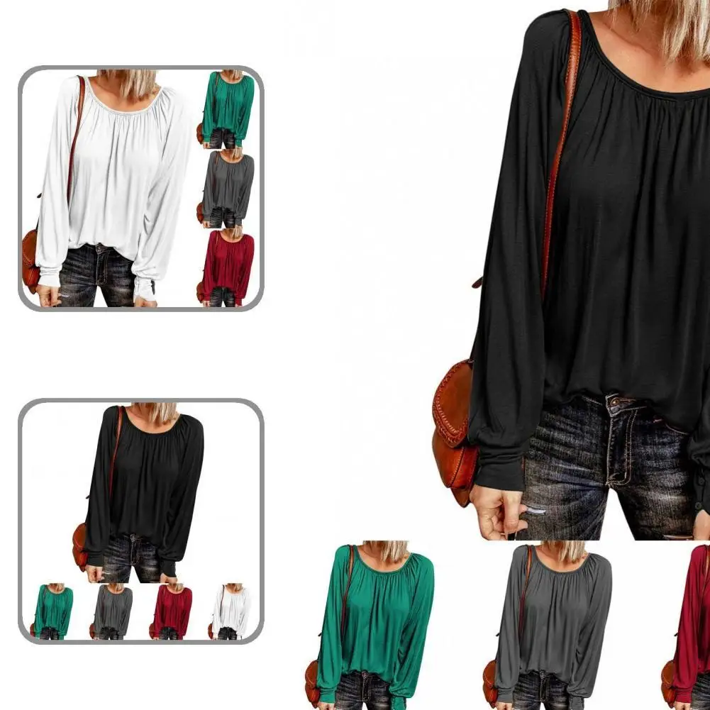 Skin-friendly Chic Long Sleeve Solid Color Loose Top Autumn Winter Pullover Top Crew Neck for Home
Skin-friendly Chic Long Sleeve Solid Color Loose Top Autumn Winter Pullover Top Crew Neck for Home