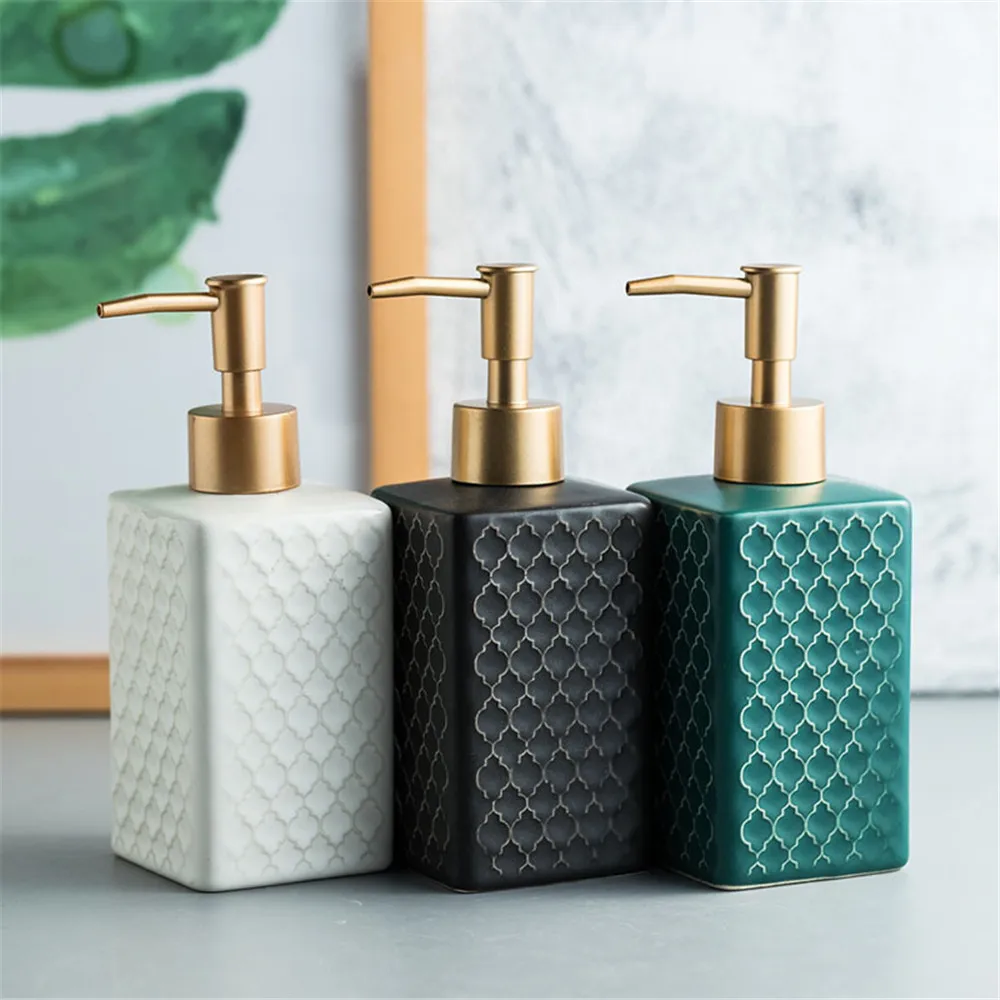 Creative Grid Pattern Ceramic Soap Dispenser Shower Gel Shampoo Bottle Travel Bathroom Accessories Liquid Container
Creative Grid Pattern Ceramic Soap Dispenser Shower Gel Shampoo Bottle Travel Bathroom Accessories Liquid Container