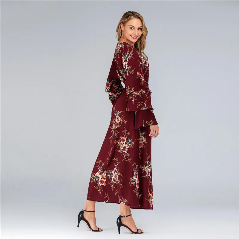 New Design Thick Chiffon Floral Printing Long Sleeve Maxi Kaftan Turkey Arabic Islamic Clothing Muslim Women Dress
New Design Thick Chiffon Floral Printing Long Sleeve Maxi Kaftan Turkey Arabic Islamic Clothing Muslim Women Dress