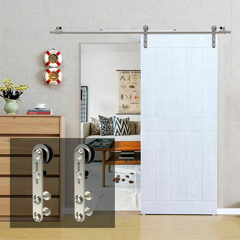 Gifsin 4-9.6FT Круглая Серебряная нержавеющая сталь Puerta Corredera деревянная раздвижная дверь, набор оборудования для одной двери
Gifsin 4-9.6FT Круглая Серебряная нержавеющая сталь Puerta Corredera деревянная раздвижная дверь, набор оборудования для одной двери