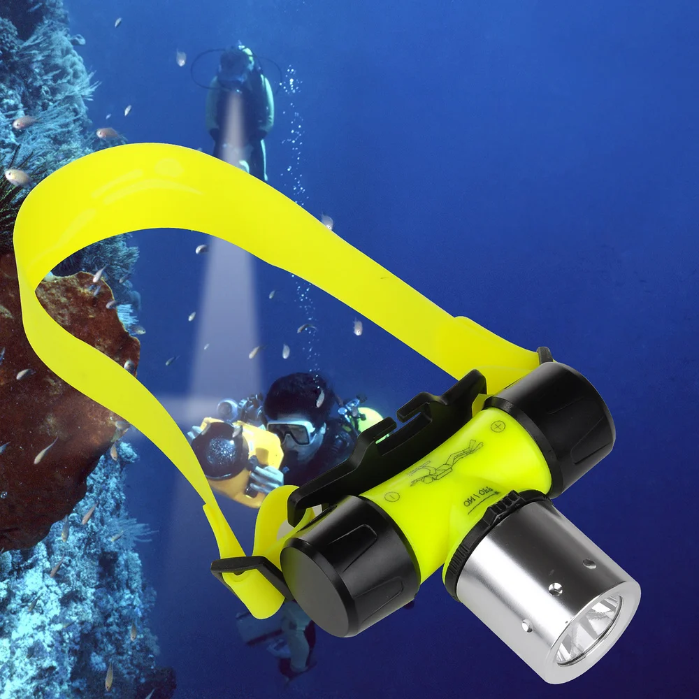 Фото Суперъяркая подводная лампа для дайвинга водонепроницаемый головной светильник