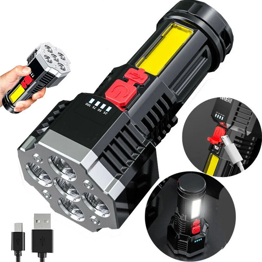 5 LED Super Bright Torch Flashlight Work Light USB Rechargeable COB Lamp Outdoor Hiking Searchlight Portable Camping Equipment
5 LED Super Bright Torch Flashlight Work Light USB Rechargeable COB Lamp Outdoor Hiking Searchlight Portable Camping Equipment