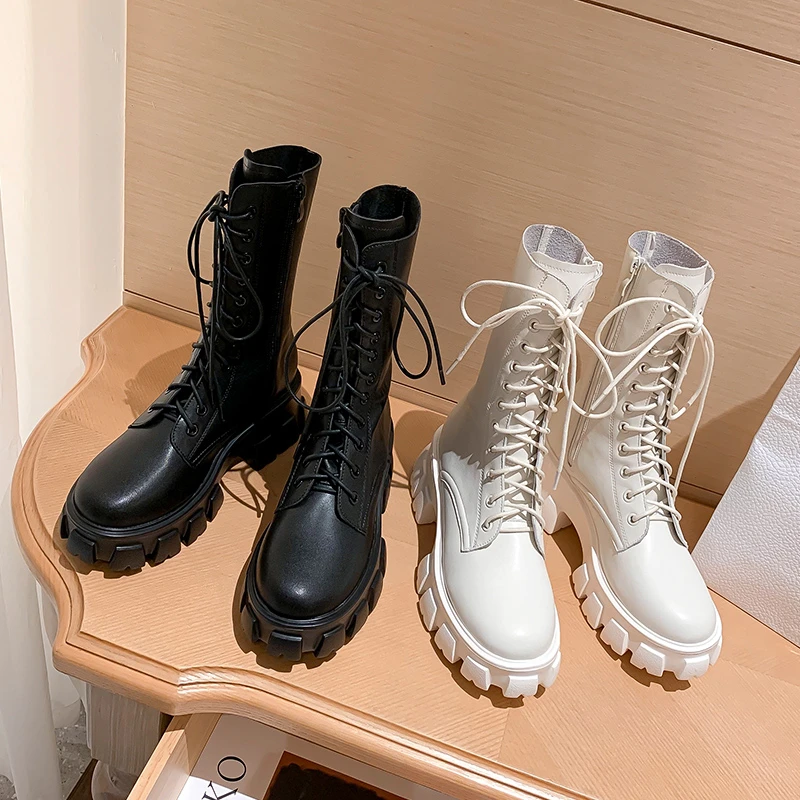 2021 Autumn and Winter New Ladies Martin Boots Round Toe Zipper Women's Thick-soled Ankle Boots Fashion Lace-up Motorcycle Boots
2021 Autumn and Winter New Ladies Martin Boots Round Toe Zipper Women's Thick-soled Ankle Boots Fashion Lace-up Motorcycle Boots