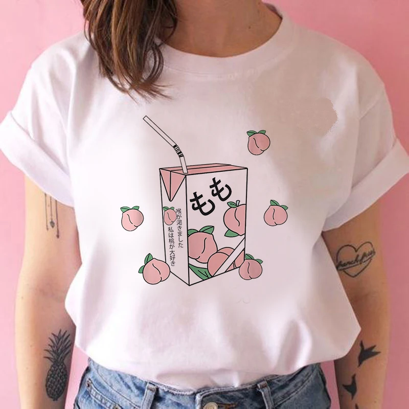 Graphic Tees Tops Peach soda Tshirts Women Funny T Shirt O-neck T-shirt Harajuku 90s Vintage White tshirt Female Clothing
Graphic Tees Tops Peach soda Tshirts Women Funny T Shirt O-neck T-shirt Harajuku 90s Vintage White tshirt Female Clothing