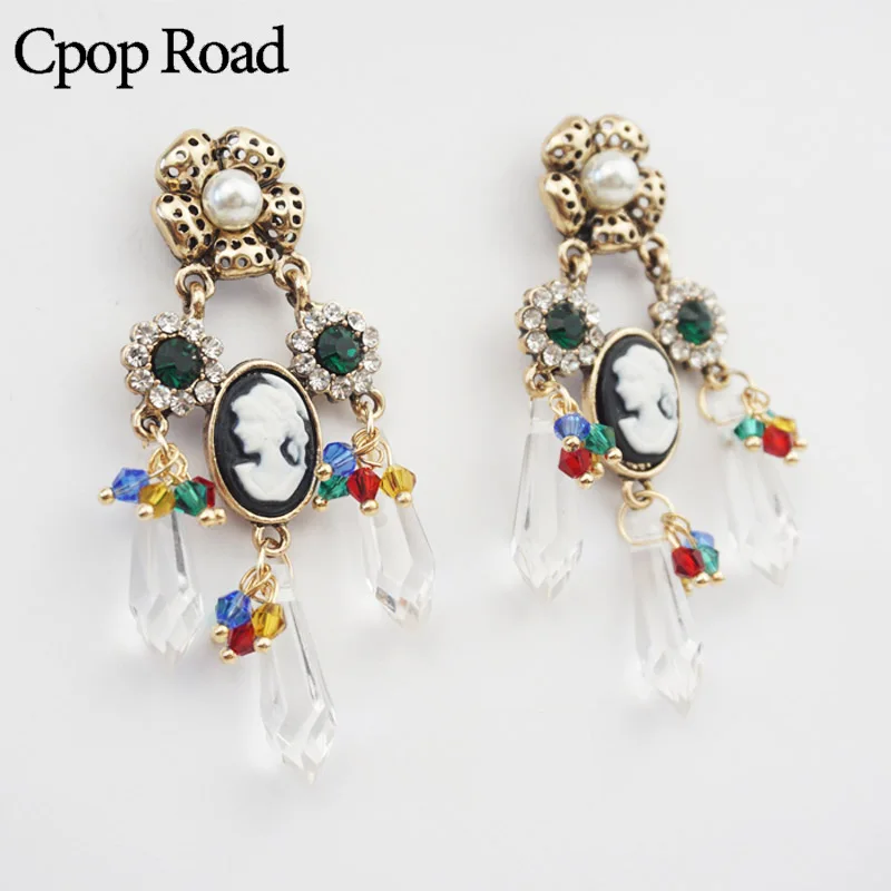 Cpop Zirconia Pearl Gothic Earrings Women Green Glass Long Statement Drop Earrings Fashion Jewelry Steel Needle Accessories 2019
Cpop Zirconia Pearl Gothic Earrings Women Green Glass Long Statement Drop Earrings Fashion Jewelry Steel Needle Accessories 2019