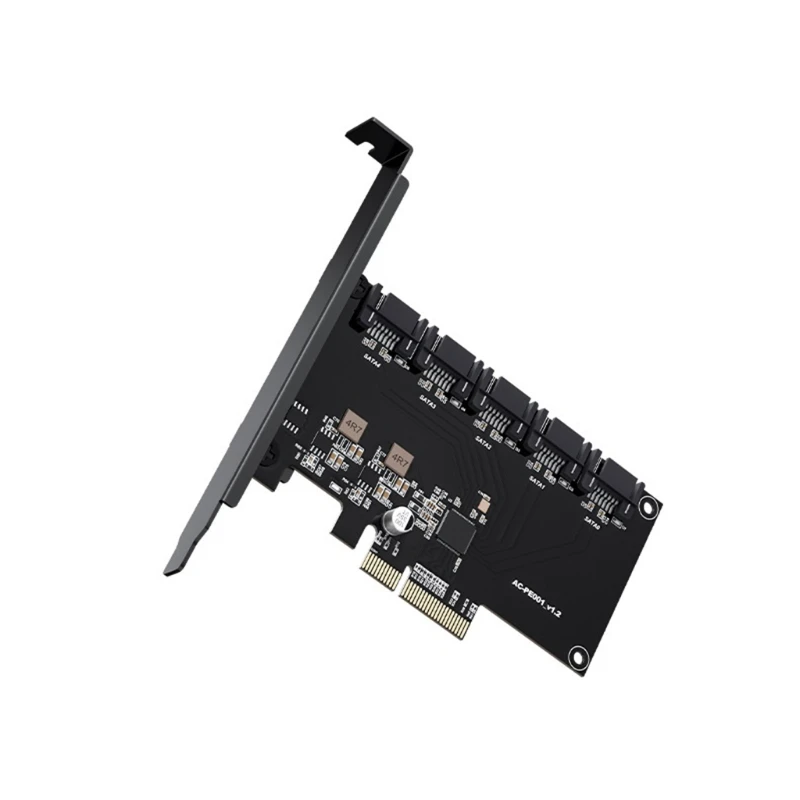 Плата контроллера PCI Express с 5 портами SATA 6 Гбит/с, адаптер/конвертер PCI-E на SATA III, плата расширения Райзера T84C
Плата контроллера PCI Express с 5 портами SATA 6 Гбит/с, адаптер/конвертер PCI-E на SATA III, плата расширения Райзера T84C