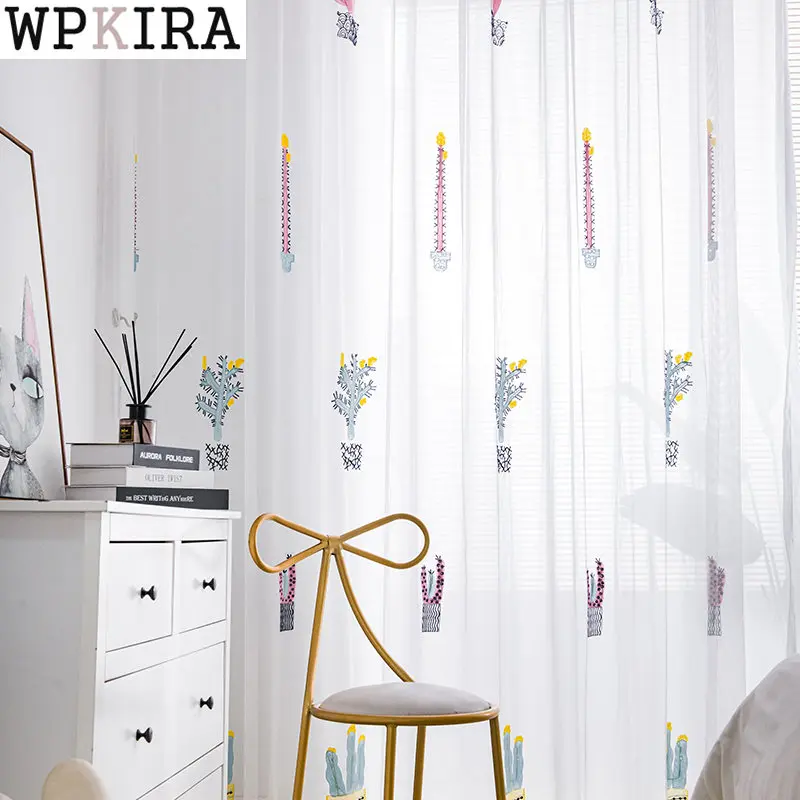 Cartoon Colorful Cactus Embroidery Voile Curtain for Kids Baby Bedroom Sheer Drape Living Room Window Treatment Blinds S097#E
Cartoon Colorful Cactus Embroidery Voile Curtain for Kids Baby Bedroom Sheer Drape Living Room Window Treatment Blinds S097#E
