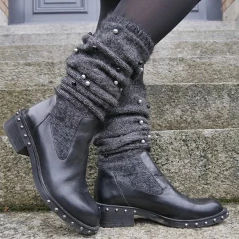 Фото 2019 Для женщин из грубой шерсти классические кисточкой ботинки со стельками