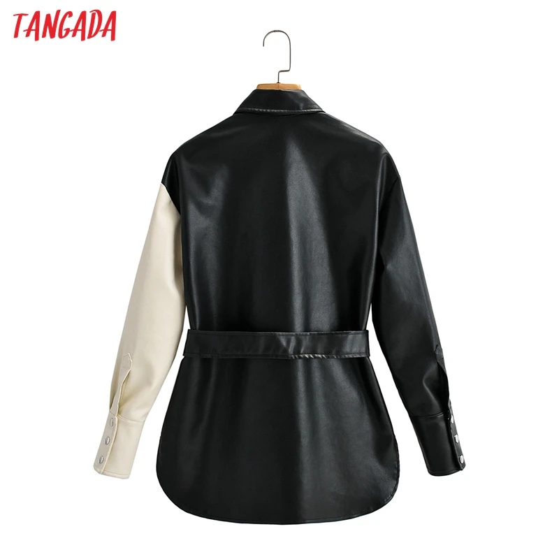 Tangada Women Patchwork Faux Leather Jacket Coat with Slash Ladies Long Sleeve Loose Oversize Coat AM30
Tangada Women Patchwork Faux Leather Jacket Coat with Slash Ladies Long Sleeve Loose Oversize Coat AM30