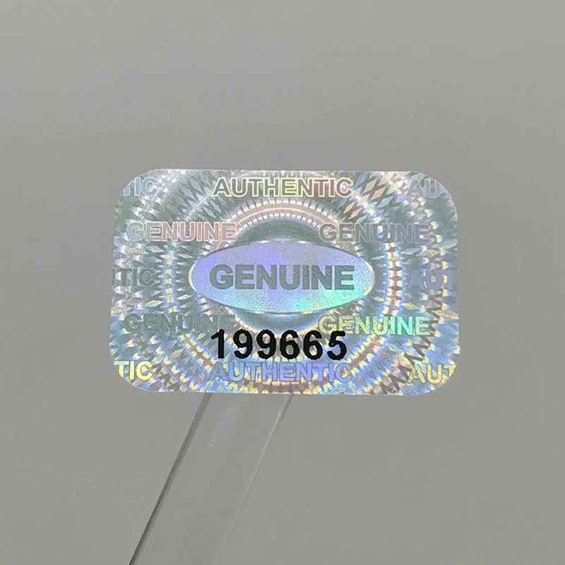 

1000Pcs 24mmx16mm，GENUINE AUTHENTIC Holographic Stickers，Void Warranty Tamper-Proof， Serial Number Laser Security Label