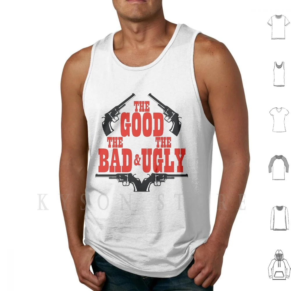 Хорошие, плохие и уродливые майки, жилет без рукавов, забавный девиз Eastwood, на тонких бретелях, в западном стиле
Хорошие, плохие и уродливые майки, жилет без рукавов, забавный девиз Eastwood, на тонких бретелях, в западном стиле