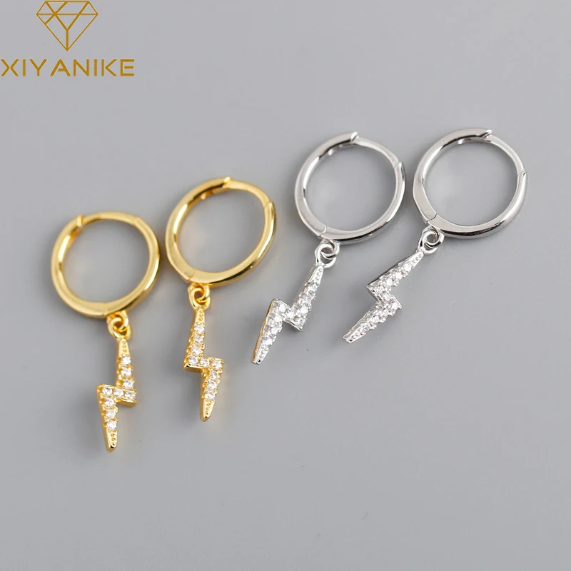 XIYANIKE Silver Color Hot Sale Lightning Z-shaped Zircon Pendant Hoop Earring For Female Gold Shiny Personality Wholesale
XIYANIKE Silver Color Hot Sale Lightning Z-shaped Zircon Pendant Hoop Earring For Female Gold Shiny Personality Wholesale