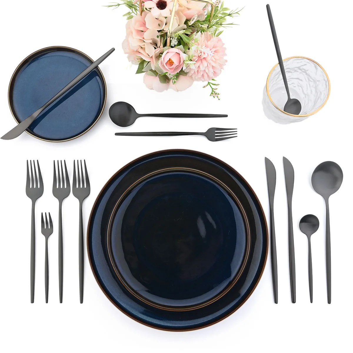 24Pcs Black Matte Cutlery Set Stainless Steel Dinnerware Set Knife Fork Spoon Dinner Set Kitchen Flatware Tableware Set
24Pcs Black Matte Cutlery Set Stainless Steel Dinnerware Set Knife Fork Spoon Dinner Set Kitchen Flatware Tableware Set
