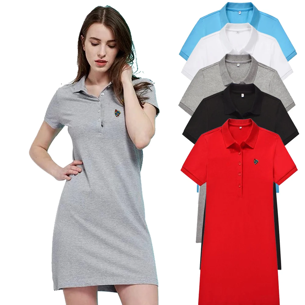 2020 Women Polos T-shirt Dress Cotton Short Sleeve Summer Elegant Dresses Female Casual Preppy Style Long Loose Tops 
2020 Women Polos T-shirt Dress Cotton Short Sleeve Summer Elegant Dresses Female Casual Preppy Style Long Loose Tops