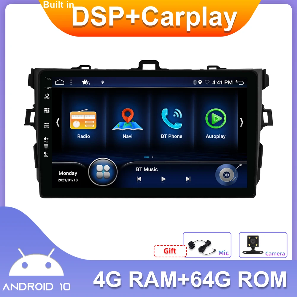 9" Double 2 Din Car Radio Multimedia Player For Toyota Corolla 2008-2012 GPS Navigation Wifi Aux SWC BT DSP+Carplay 4G+64G
9" Double 2 Din Car Radio Multimedia Player For Toyota Corolla 2008-2012 GPS Navigation Wifi Aux SWC BT DSP+Carplay 4G+64G