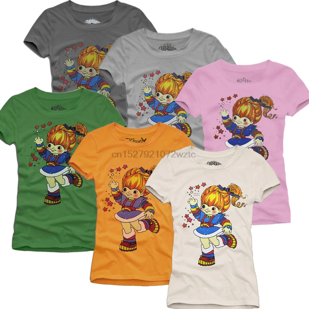 Винтажная Футболка RAINBOW BRITE XS S M топом разных цветов в стиле ретро|Мужские