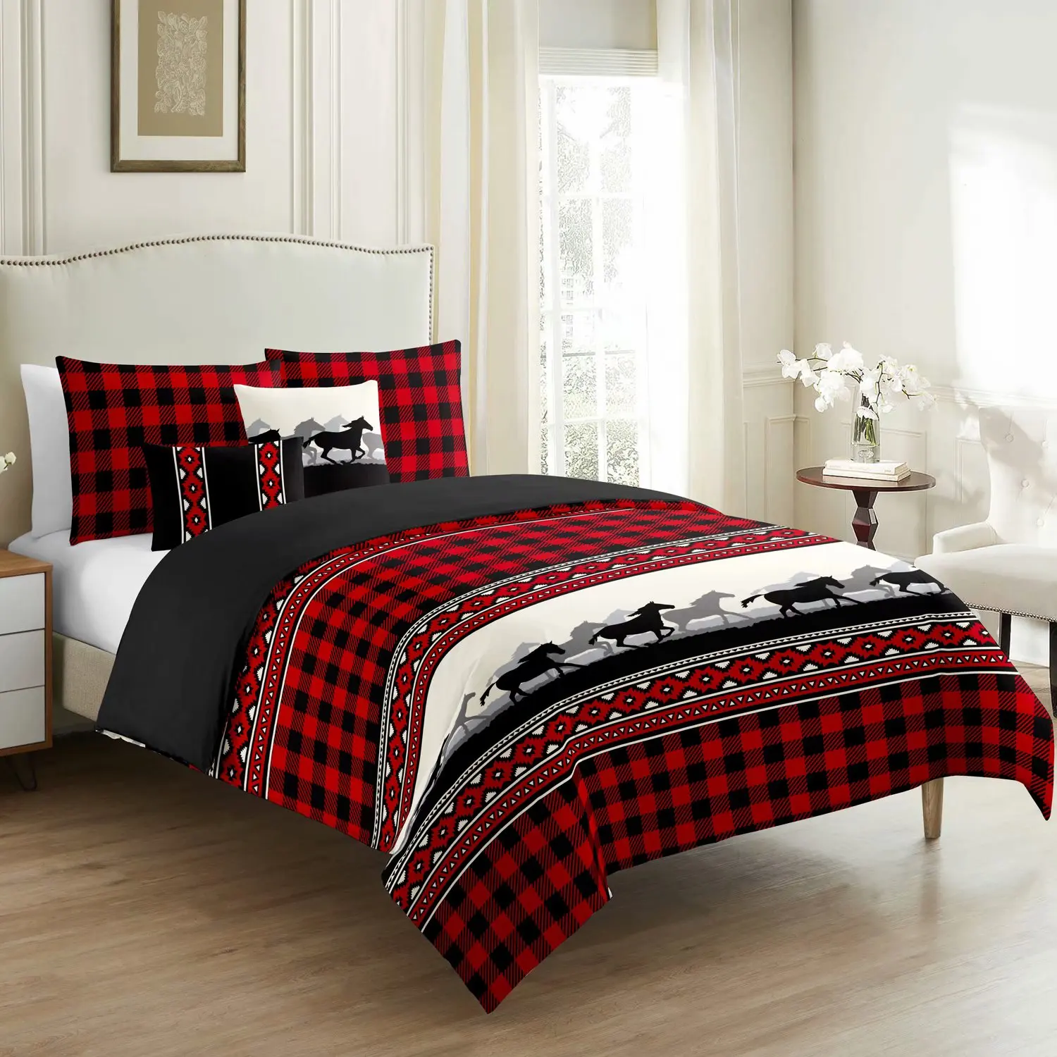 MERRYLIFE 5Pcs Gingham Check Print Cotton Bedding Set Queen/King Size Bedclothes Duvet Cover Bed set Fitted sheet
MERRYLIFE 5Pcs Gingham Check Print Cotton Bedding Set Queen/King Size Bedclothes Duvet Cover Bed set Fitted sheet