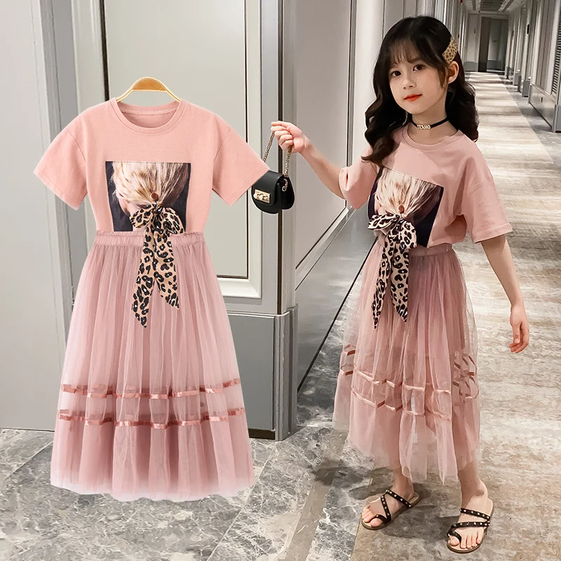 Fashion School Clothes Sets For Girls Summer 2Pcs Clothes Set Cotton Tshirt + Mesh Skirt Kids Teenage Outfits 4 6 8 10 12 Years
Fashion School Clothes Sets For Girls Summer 2Pcs Clothes Set Cotton Tshirt + Mesh Skirt Kids Teenage Outfits 4 6 8 10 12 Years