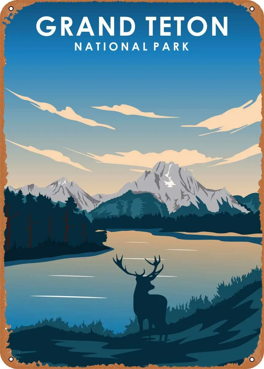LAQII Metal Signs Grand Teton National Park Retro Home Decor Travel Wall Art Vintage Metal Tin Signs for Home Bars Clubs Cafes
LAQII Metal Signs Grand Teton National Park Retro Home Decor Travel Wall Art Vintage Metal Tin Signs for Home Bars Clubs Cafes