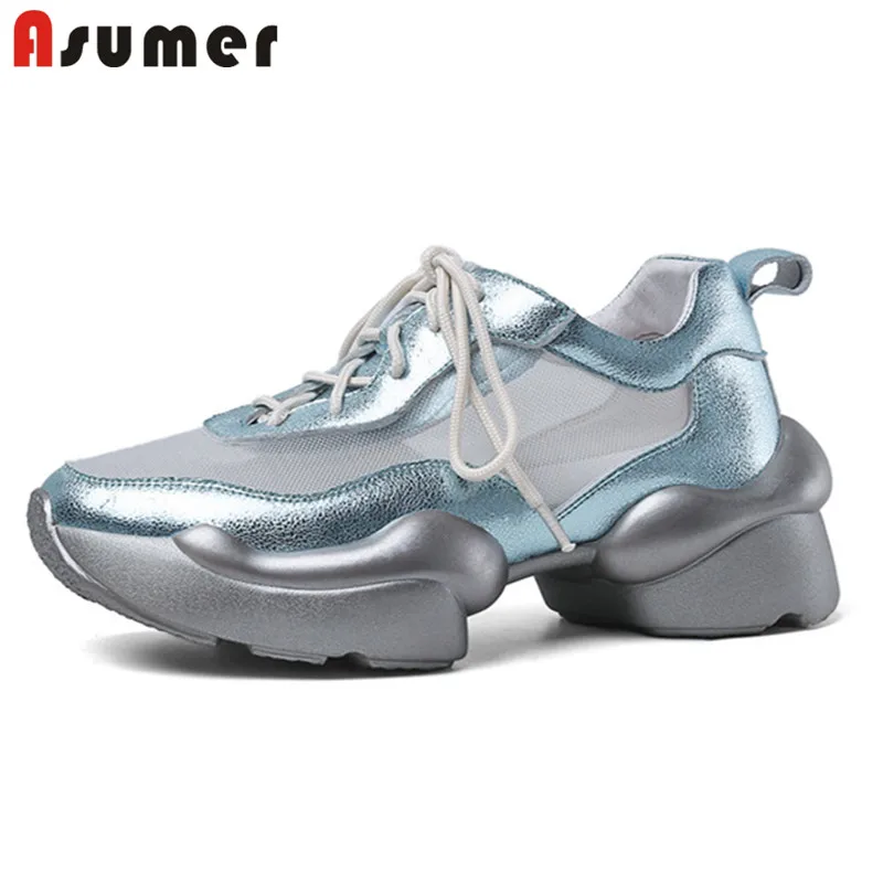 Asumer 2020 new arrive Vulcanized shoes women genuine leather mesh casual shoes lace up Breathable flat platform sneaker woman
Asumer 2020 new arrive Vulcanized shoes women genuine leather mesh casual shoes lace up Breathable flat platform sneaker woman