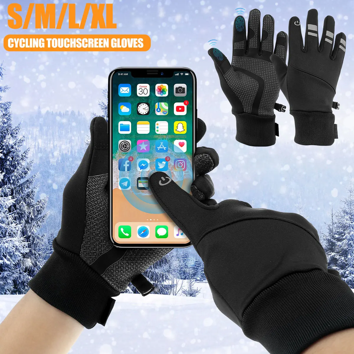 Winter Cycling Gloves Touch Screen Riding MTB Bike Bicycle Gloves Thermal Warm Motorcycle Winter Splash-Proof Gloves Reflective
Winter Cycling Gloves Touch Screen Riding MTB Bike Bicycle Gloves Thermal Warm Motorcycle Winter Splash-Proof Gloves Reflective
