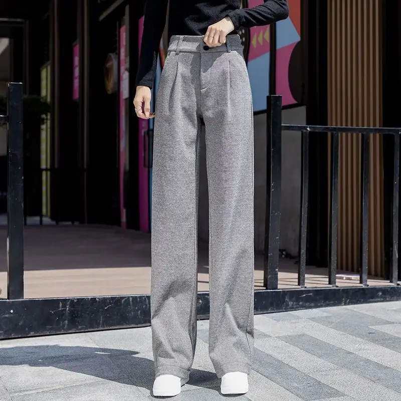 2020 Autumn/Winter Women Pants High Waist Wide Leg Pants Straight Femme Chic Thicken Long Pant Female Long Trousers Streetwear
2020 Autumn/Winter Women Pants High Waist Wide Leg Pants Straight Femme Chic Thicken Long Pant Female Long Trousers Streetwear