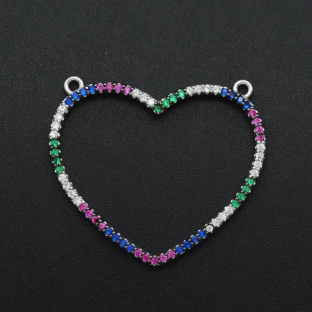 28x32mm 100% CZ Zircon DIY Jewelry Rainbow Heart Connectors Charm Wholesale Bracelet Making Connector OEM Order Accepted
28x32mm 100% CZ Zircon DIY Jewelry Rainbow Heart Connectors Charm Wholesale Bracelet Making Connector OEM Order Accepted