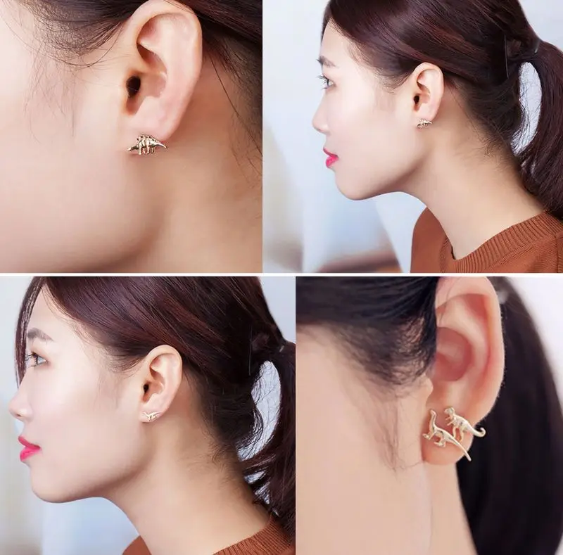 69HB 3 Pairs Gold Silver Dinosaur Stud Earrings Set Small and Cute Jewelry for Women
69HB 3 Pairs Gold Silver Dinosaur Stud Earrings Set Small and Cute Jewelry for Women