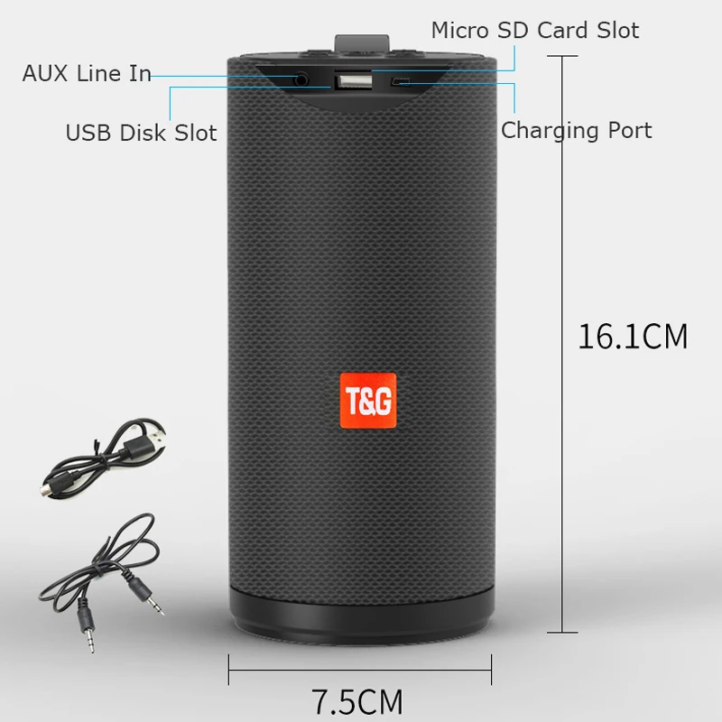 TG Bluetooth Speaker Portable Outdoor Loudspeaker Wireless Mini Column 3D 10W Stereo Music Surround Support FM TFCard Bass Box
TG Bluetooth Speaker Portable Outdoor Loudspeaker Wireless Mini Column 3D 10W Stereo Music Surround Support FM TFCard Bass Box