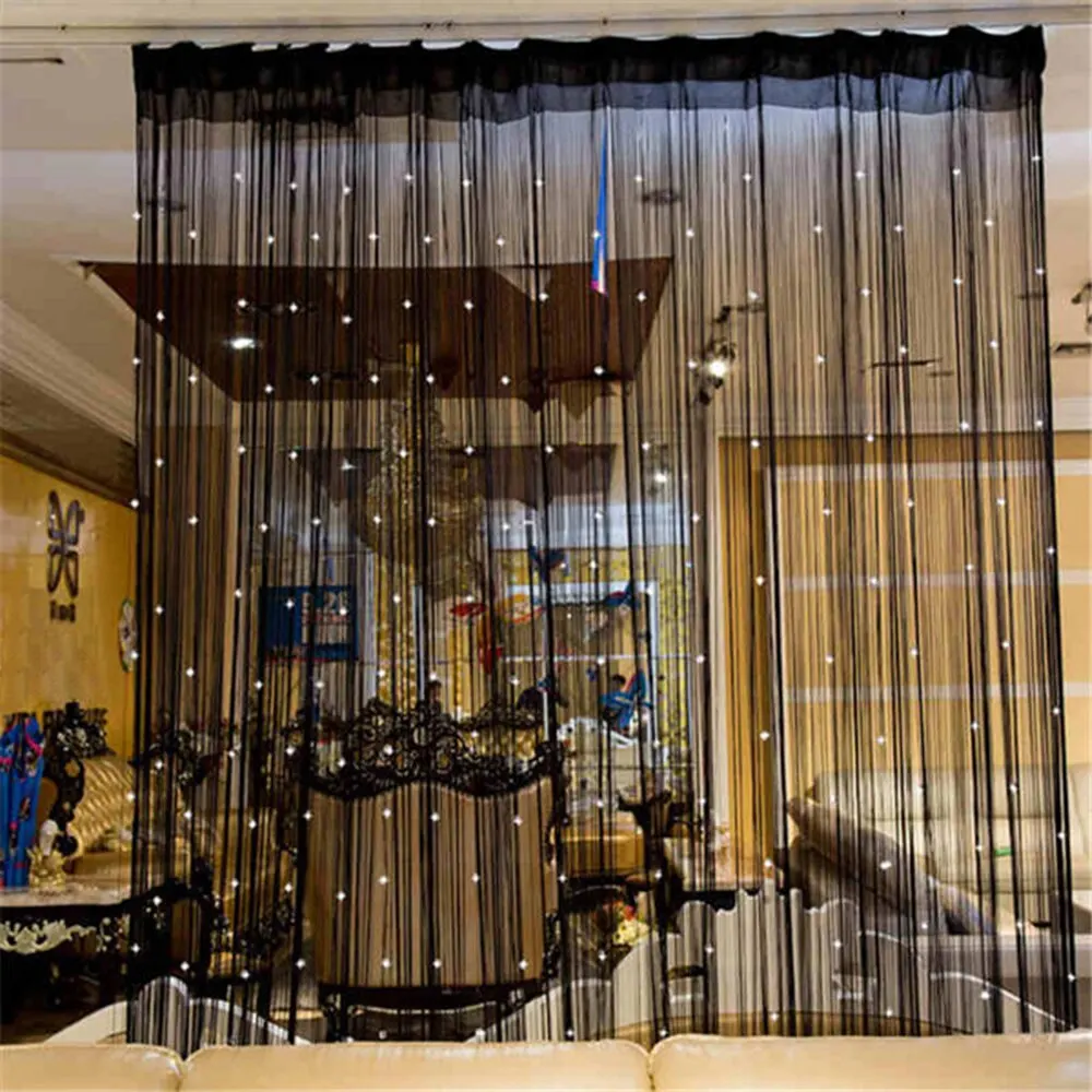 Black String Chain Curtain Shiny Tassel Line Curtains Window Door Divider Drape Living Room Decor Valance Home Decoration
Black String Chain Curtain Shiny Tassel Line Curtains Window Door Divider Drape Living Room Decor Valance Home Decoration