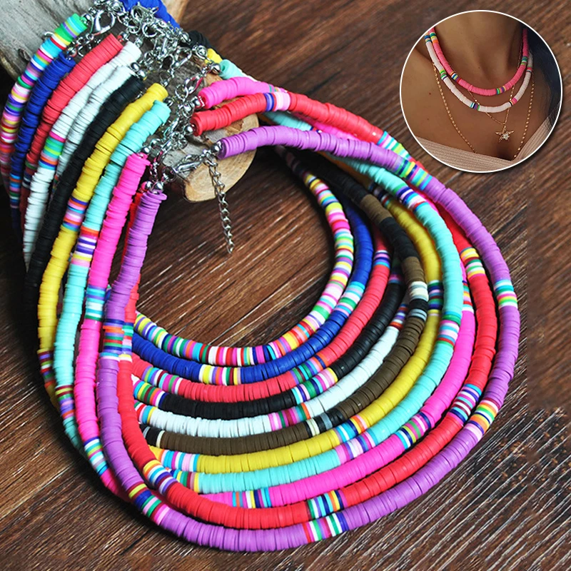 2021 summer Multi Color bohemian Polymer Clay bead Necklace Women Layers Necklaces beach Holiday Jewelry Accessories
2021 summer Multi Color bohemian Polymer Clay bead Necklace Women Layers Necklaces beach Holiday Jewelry Accessories