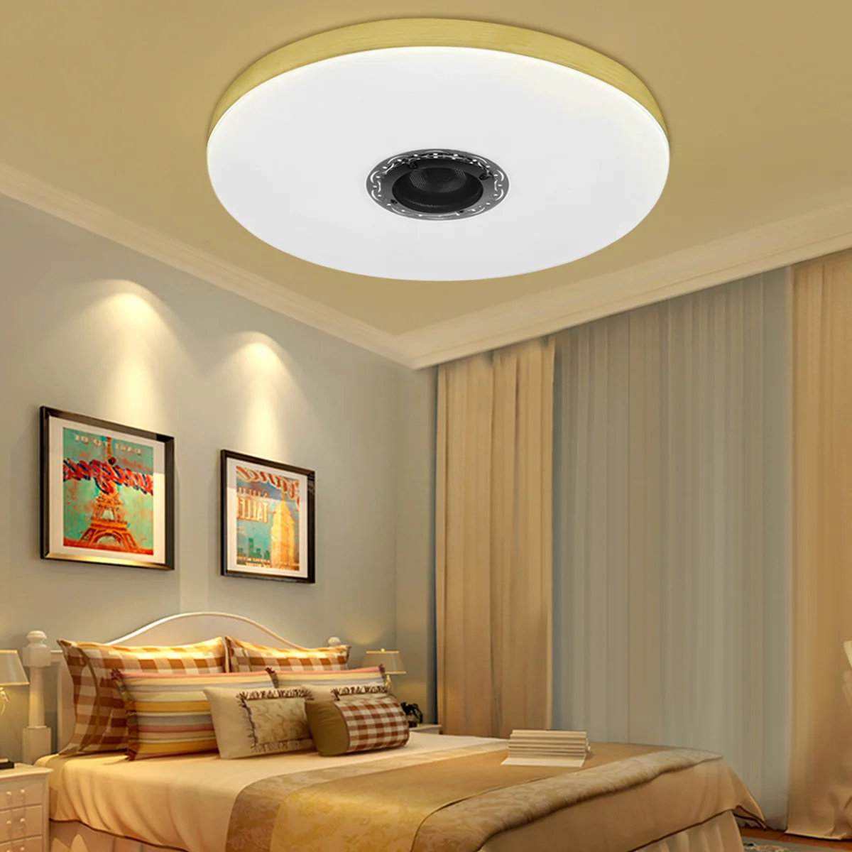 bluetooth LED Music Speaker Light 220V 60W RGB WIFI Dimmable Ceiling Lights APP Remote Control Smart Home Party Lighting Lamp
bluetooth LED Music Speaker Light 220V 60W RGB WIFI Dimmable Ceiling Lights APP Remote Control Smart Home Party Lighting Lamp