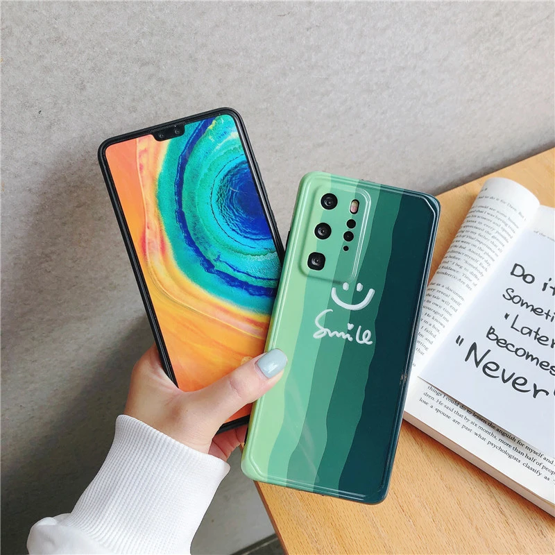 Ins simple gradient green smiley Cover for Huawei mate 30 pro Cover half-pack Soft shell Case For p40 P30 Pro nova 5 6 Mate 30
Ins simple gradient green smiley Cover for Huawei mate 30 pro Cover half-pack Soft shell Case For p40 P30 Pro nova 5 6 Mate 30